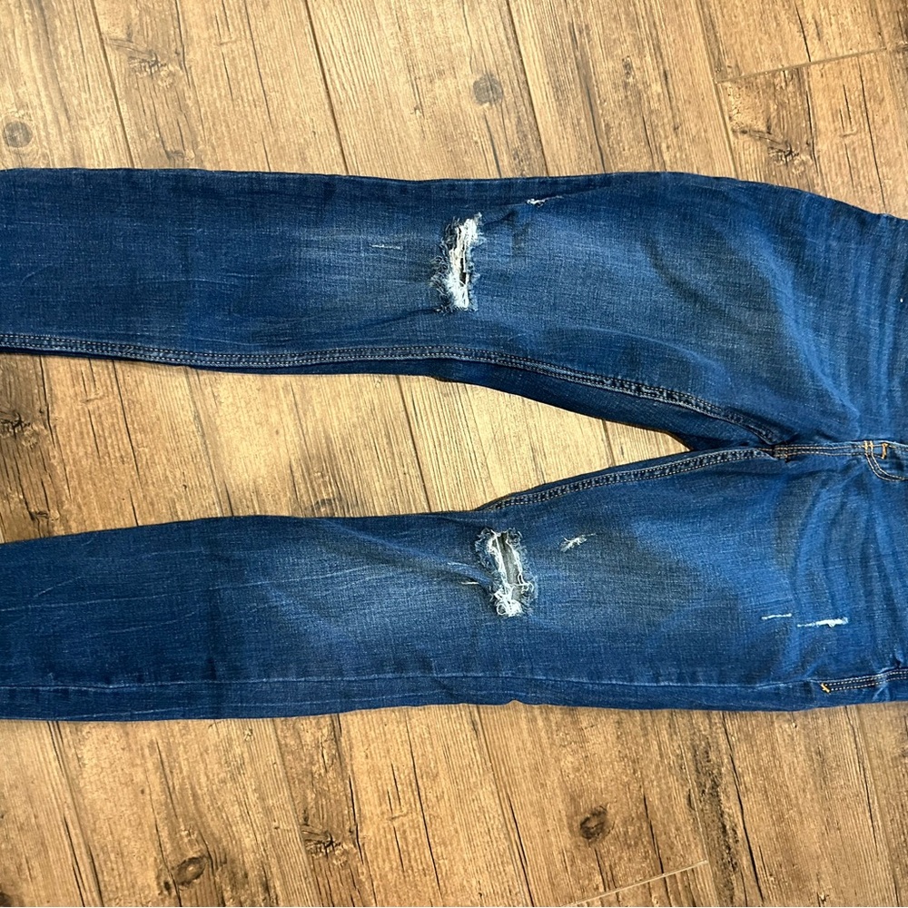 Distressed Blue Jeans
